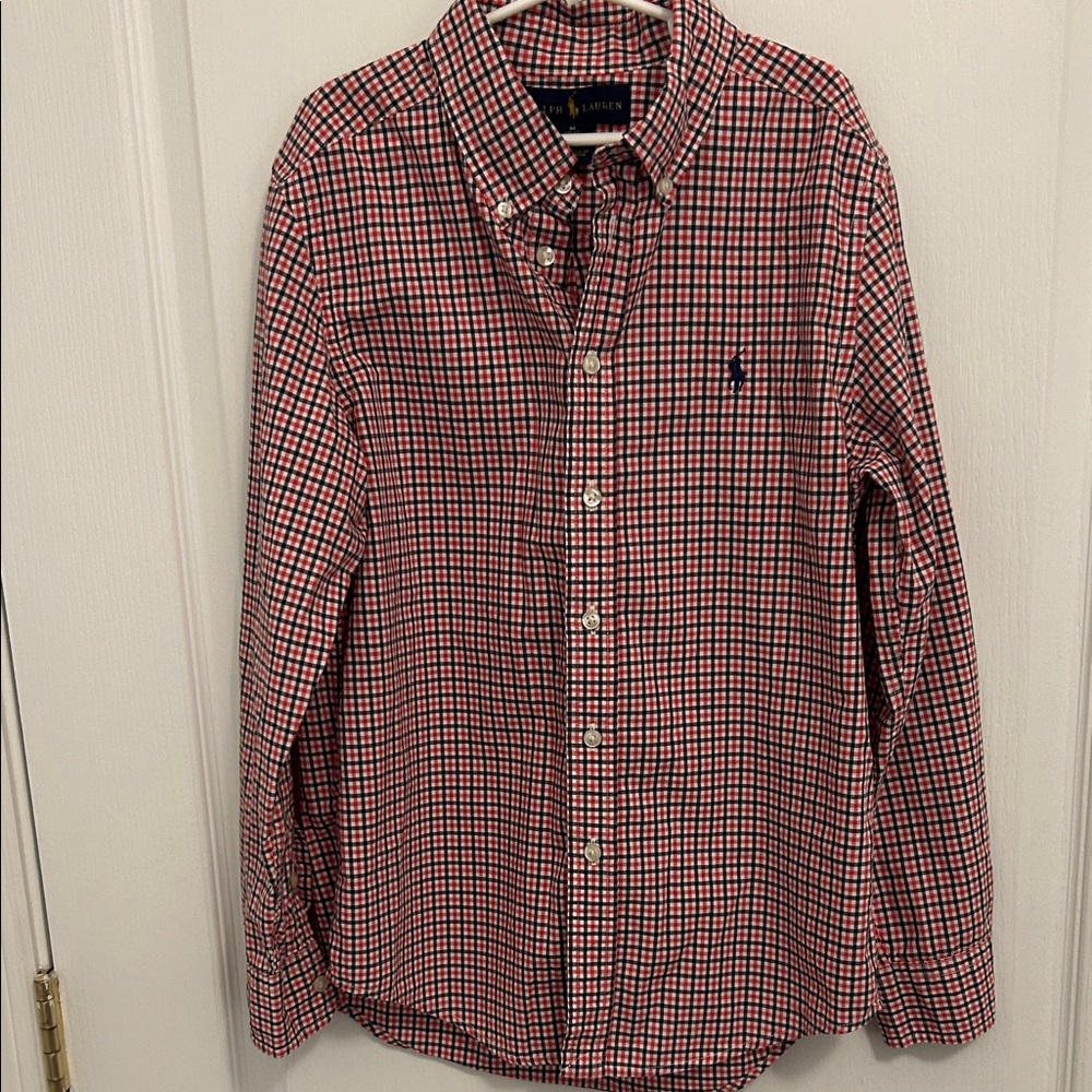 Boy’s Ralph Lauren Red and Navy Checkered Shirt
